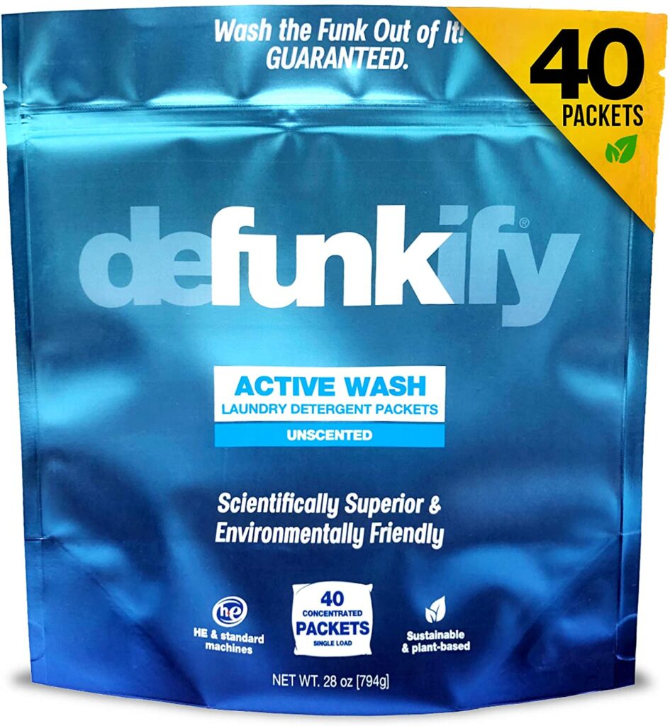 Defunkify Active Wash Laundry Detergent Powder, Sustainable, Plant-Based and Eco-Friendly, Active Wear Odor and Stain Remover, Free and Clear, Unscented and Safe for All Ages - 28 oz (40 Loads)
